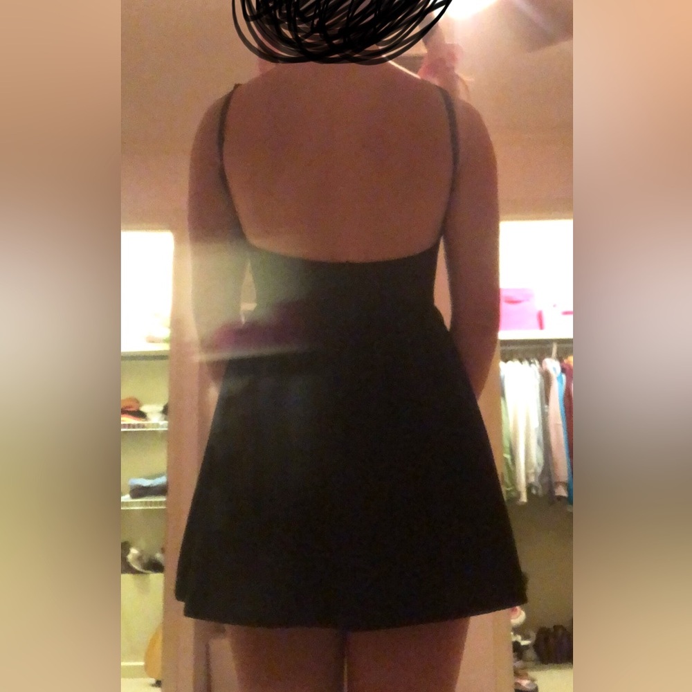 Backless short black dress
